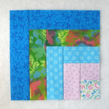 quarter log cabin or half log cabin quilt block