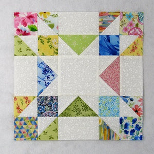 Amish Star Quilt Block PDF Pattern - Stash-Busting, Scrappy Instant Download Pattern - Two Sizes in One!