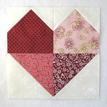 How to Sew a Four Patch Scrappy Heart Quilt Block – fabric-406