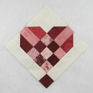 nine patch heart quilt block