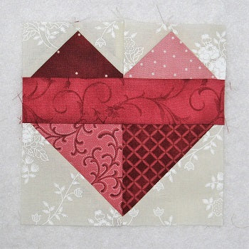 scrappy heart quilt block