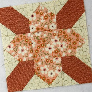 How to Make the Traditional Magic Circle Quilt Block (or a different coloring of the Prairie Flower)