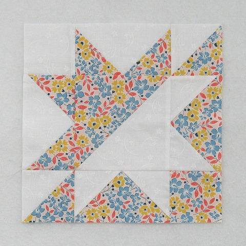 split star PDF quilt block pattern