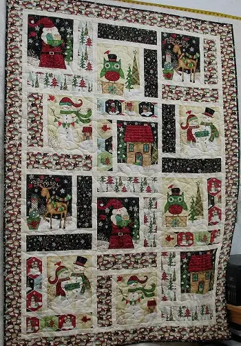 christmas panel quilt