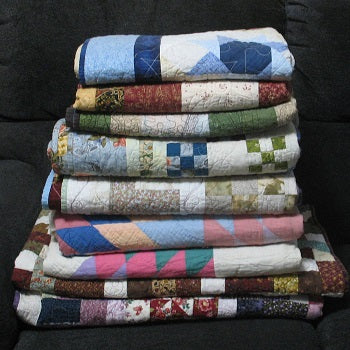 stack of quilts